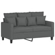 Bowery Hill Large Rectangular Sofa Set in Dark Gray Polyester
