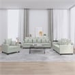 Bowery Hill Contemporary 3Piece Sofa Set in Light Gray Velvet