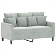 Bowery Hill Contemporary Medium Metal Sofa Set in Light Green Velvet