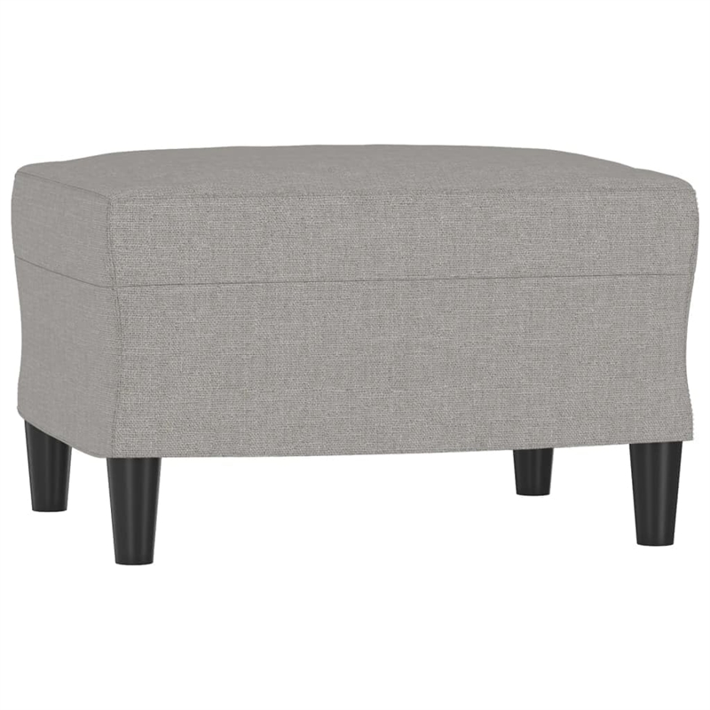 Bowery Hill Contemporary Single Sofa Chair with Footstool in Light Grey