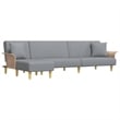 Bowery Hill L-Shaped Sofa Bed in Light Gray Fabric Polyester