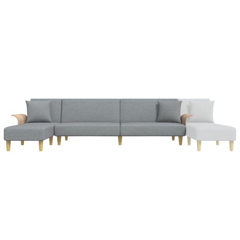 Bowery Hill L-Shaped Sofa Bed in Light Gray Fabric Polyester