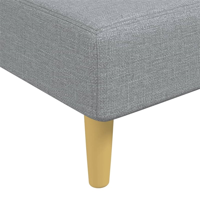 Bowery Hill L-Shaped Sofa Bed in Light Gray Fabric Polyester