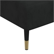 Bowery Hill Large Adjustable Armrests L-Shaped Sofa Bed in Black Velvet