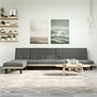 Bowery Hill Contemporary L-Shaped Sofa Bed in Dark Gray Polyester
