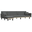 Bowery Hill Contemporary L-Shaped Sofa Bed in Dark Grey Polyester