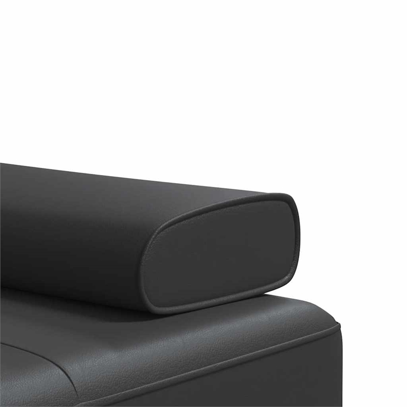 Bowery Hill Contemporary L-Shaped Sofa Bed in Black Faux Leather