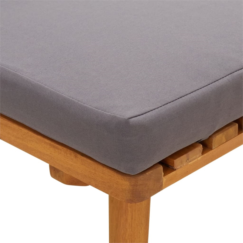 Bowery Hill Acacia Wood Garden Day Bed in White and Dark Gray