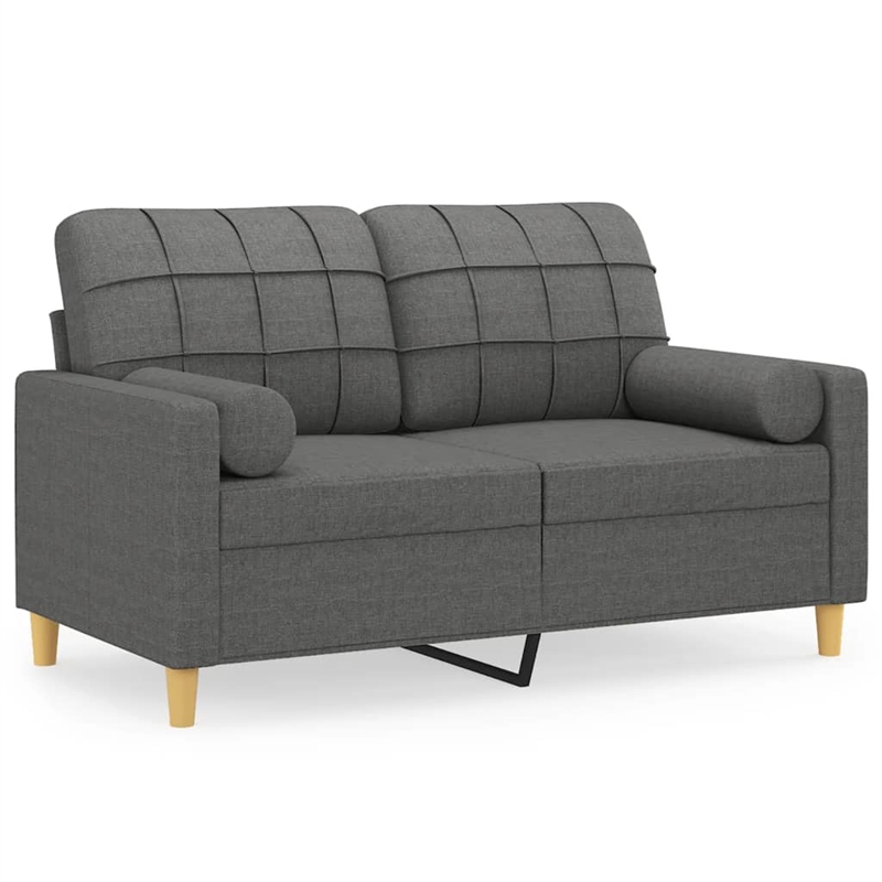 Bowery Hill Contemporary 2-Seater Sofa in Dark Grey Fabric Polyester