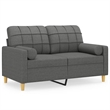 Bowery Hill Contemporary 2-Seater Sofa in Dark Grey Fabric Polyester