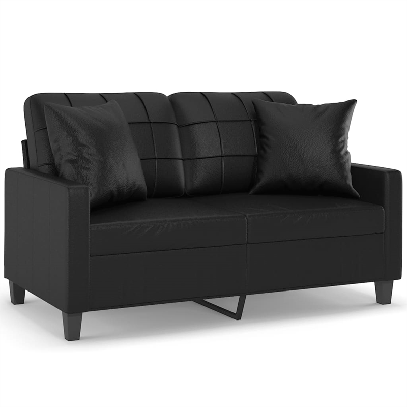 Bowery Hill Contemporary Fabric 2-Seater Sofa in Black Finish
