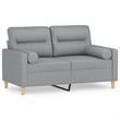 Bowery Hill Contemporary Metal 2-Seater Sofa in Light Grey Polyester