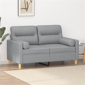 Bowery Hill Contemporary Metal 2-Seater Sofa in Light Grey Polyester
