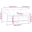 Bowery Hill Contemporary Metal 2-Seater Sofa in Dark Gray Fabric