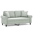 Bowery Hill Metal 2-Seater Sofa in Light Grey Polyester Velvet
