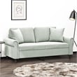 Bowery Hill Metal 2-Seater Sofa in Light Grey Polyester Velvet