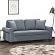 Bowery Hill Metal 2-Seater Sofa in Dark Grey Polyester Velvet