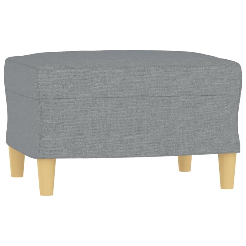 Bowery Hill Contemporary Single Sofa Chair with Footstool in Light Grey