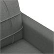 Bowery Hill Contemporary Metal Sofa Set in Dark Grey Polyester Fabric