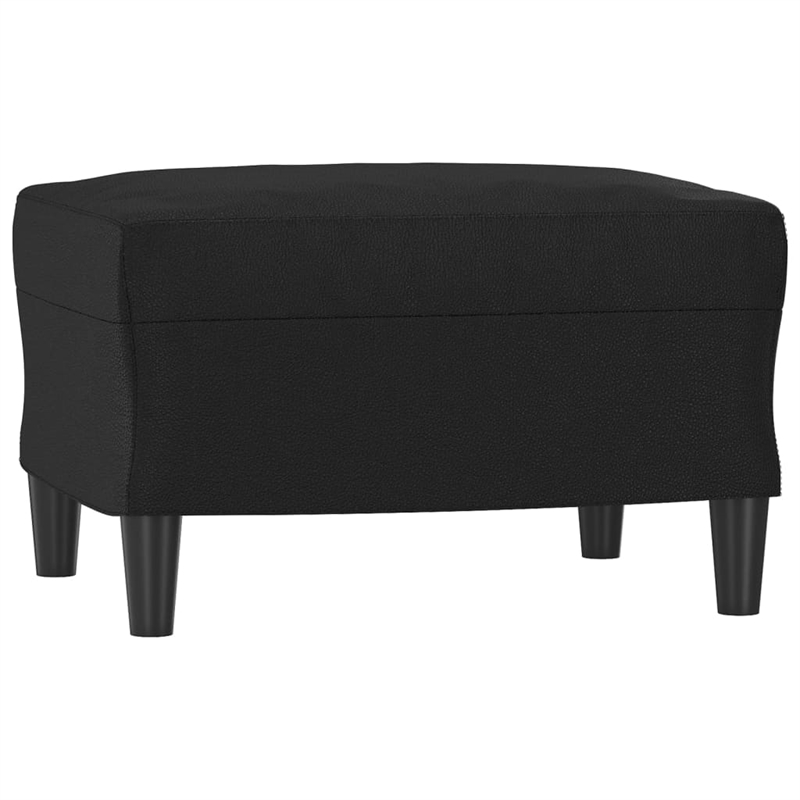 Bowery Hill Contemporary Single Sofa Chair with Footstool in Black
