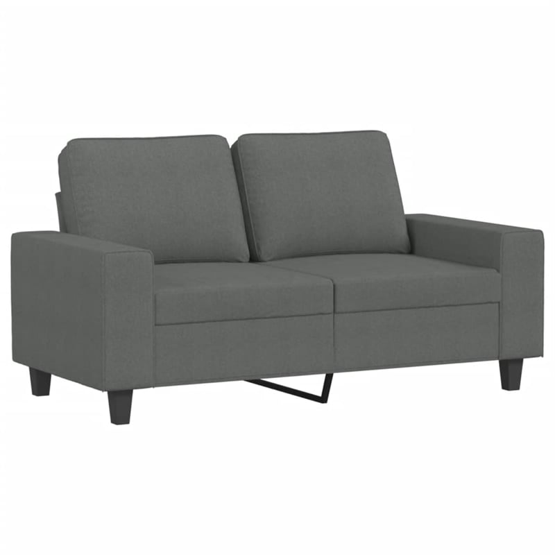 Bowery Hill Contemporary Metal Sofa Set in Dark Grey Polyester Fabric