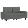 Bowery Hill Contemporary Metal Sofa Set in Dark Grey Polyester Fabric