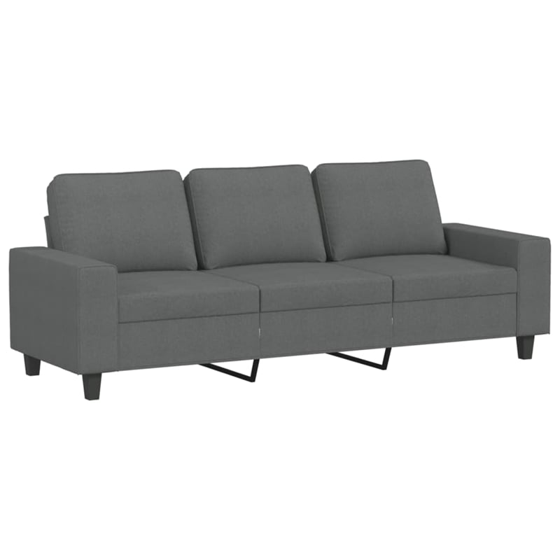 Bowery Hill Contemporary Metal Sofa Set in Dark Grey Polyester Fabric
