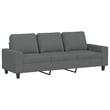 Bowery Hill Contemporary Metal Sofa Set in Dark Grey Polyester Fabric