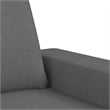 Bowery Hill Contemporary Metal Sofa Set in Dark Grey Polyester Fabric
