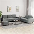 Bowery Hill Contemporary Metal Sofa Set in Dark Grey Polyester Fabric