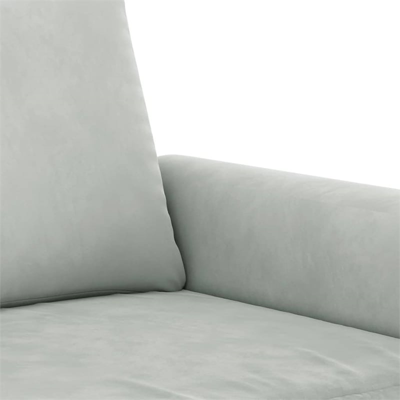 Bowery Hill Contemporary 2 Piece Sofa Set in Light Gray Velvet