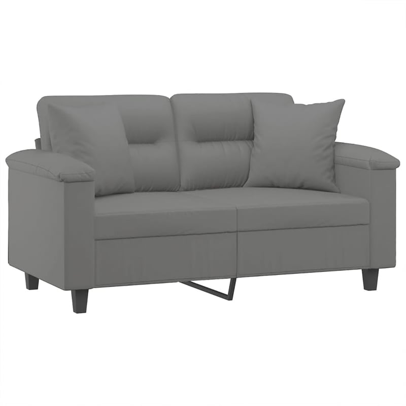 Bowery Hill Contemporary Polyester 2-Seater Sofa in Dark Gray