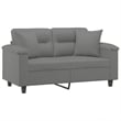 Bowery Hill Contemporary Polyester 2-Seater Sofa in Dark Gray