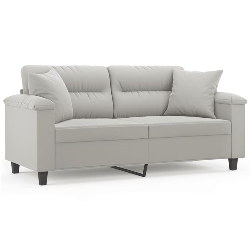 Bowery Hill Contemporary Metal 2-Seater Sofa in Light Grey Finish