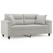 Bowery Hill Contemporary Metal 2-Seater Sofa in Light Grey Finish