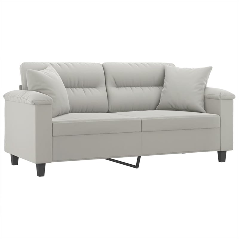 Bowery Hill Contemporary Metal 2-Seater Sofa in Light Grey Finish