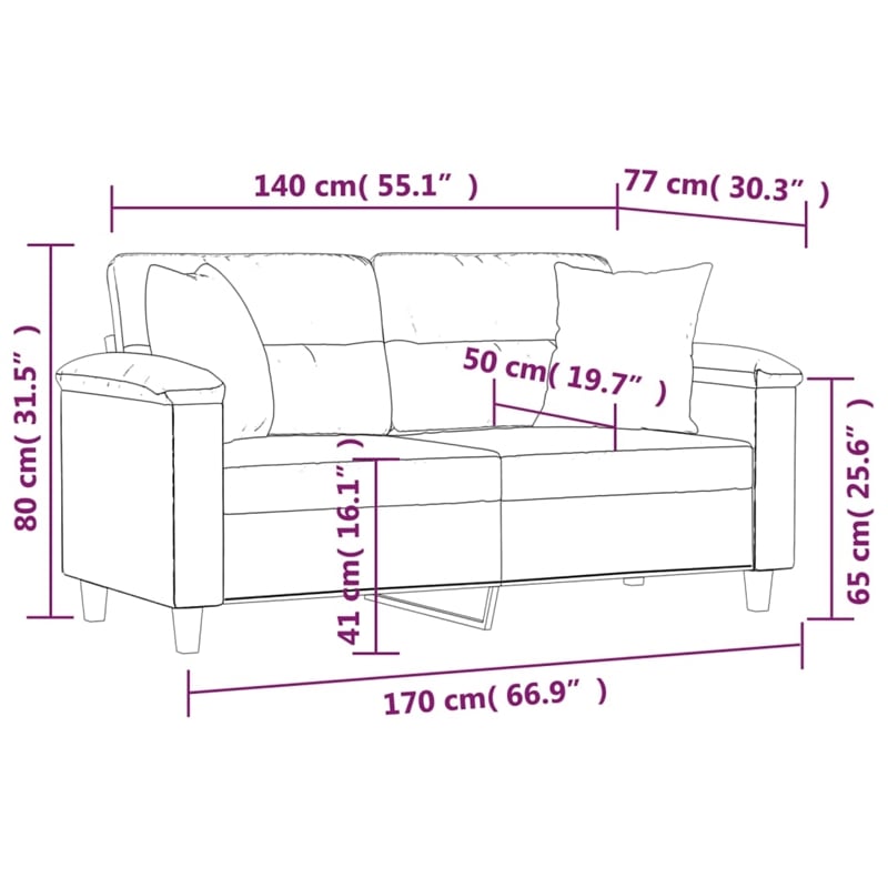 Bowery Hill Contemporary Metal 2-Seater Sofa in Light Grey Finish