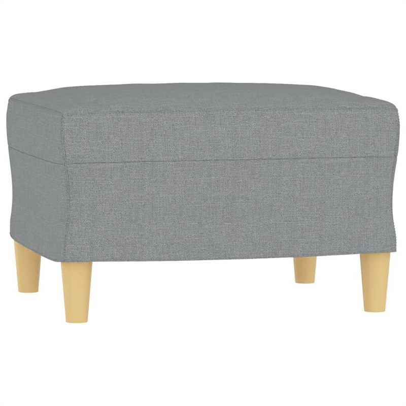 Bowery Hill Contemporary 3-Seater Sofa with Footstool in Light Grey