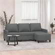 Bowery Hill Contemporary 3-Seater Sofa with Footstool in Dark Gray