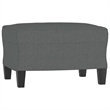 Bowery Hill Contemporary 3-Seater Sofa with Footstool in Dark Gray