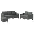 Bowery Hill Contemporary Metal Sofa Set in Dark Grey Polyester Fabric