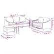 Bowery Hill Contemporary Metal Sofa Set in Dark Grey Polyester Fabric