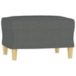 Bowery Hill Contemporary 3-Seater Sofa with Footstool in Dark Grey