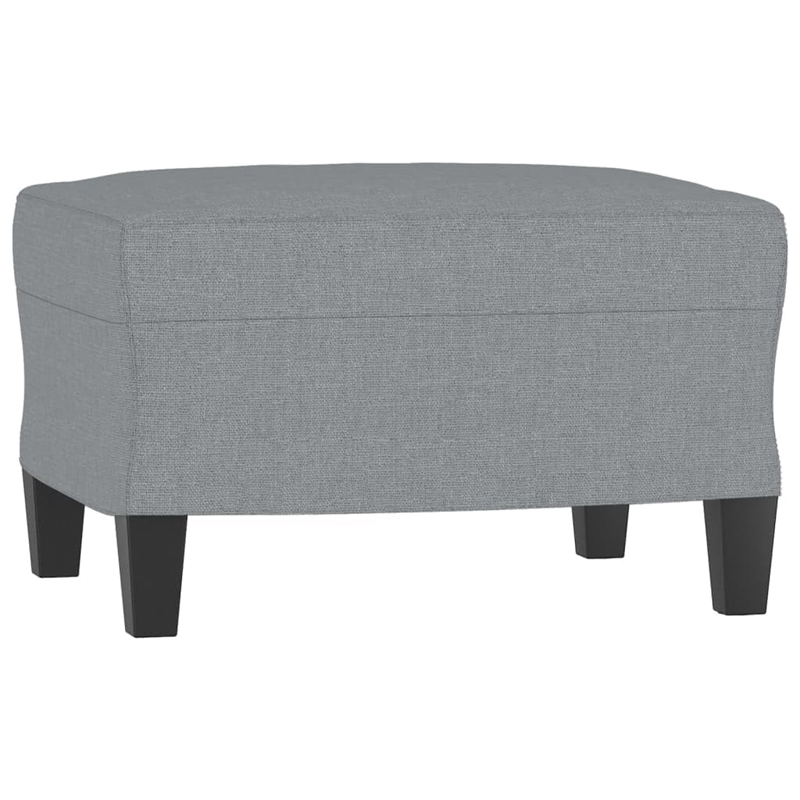 Bowery Hill Contemporary 3-Seater Sofa with Footstool in Light Grey