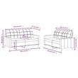 Bowery Hill Contemporary Metal Sofa Set in Dark Grey Polyester Fabric