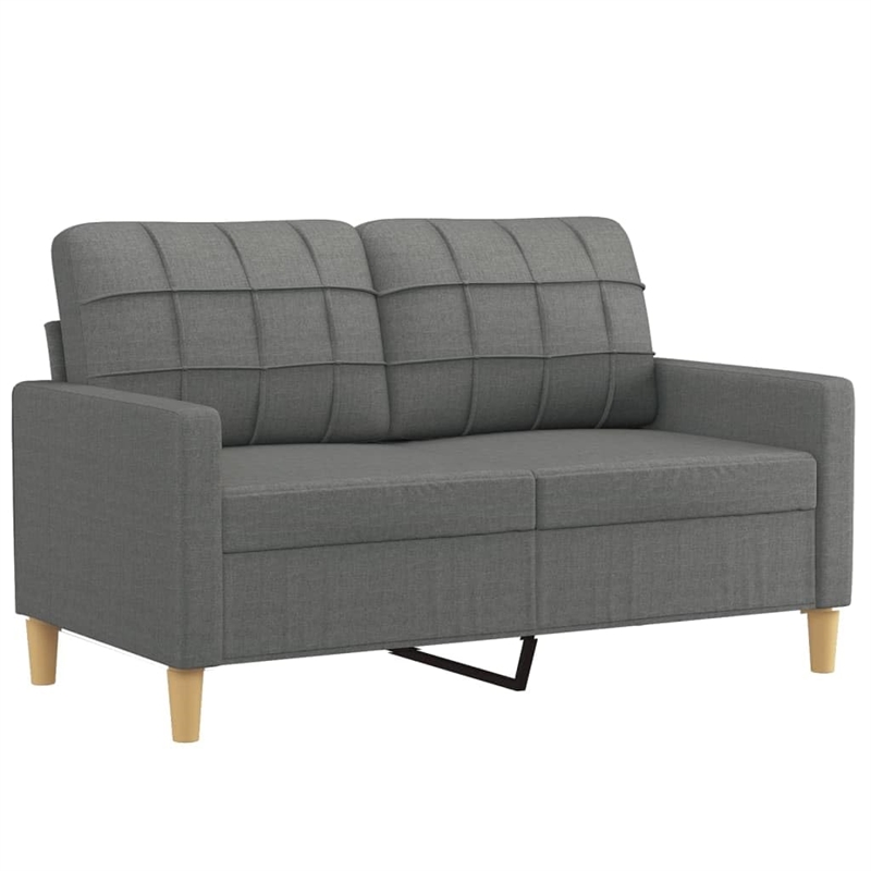 Bowery Hill Contemporary Metal Sofa Set in Dark Grey Polyester Fabric