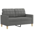 Bowery Hill Contemporary Metal Sofa Set in Dark Grey Polyester Fabric