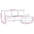 Bowery Hill Contemporary 3-Seater Sofa with Footstool in Dark Grey