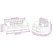 Bowery Hill Contemporary Sofa Set in Black Finish Faux Leather