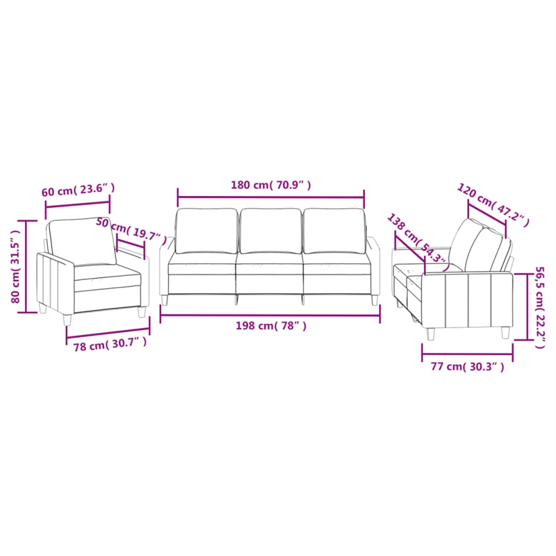 Bowery Hill Contemporary Faux Leather Sofa Set in Black Finish